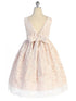 Big Girls Blush Lace Thick Pearl Trim V Back Junior Bridesmaid Dress 8-14 - SophiasStyle.com